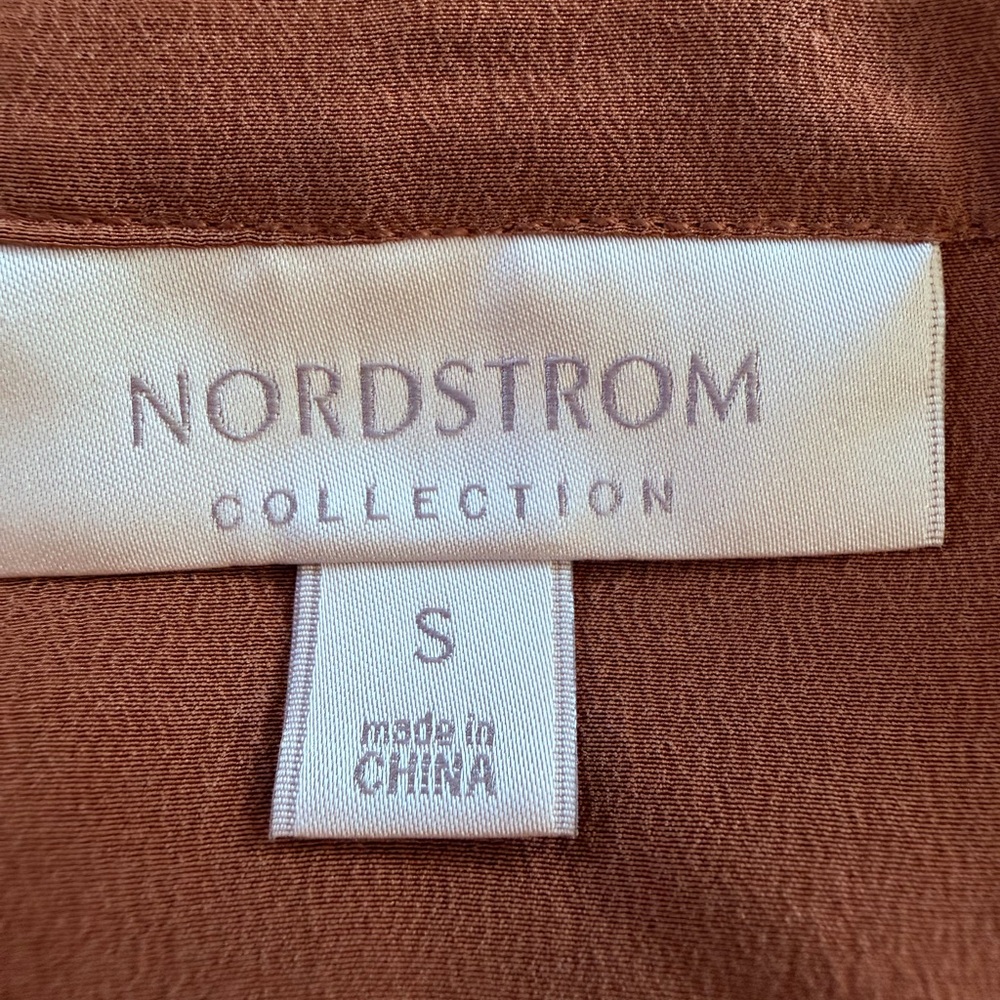 Nordstrom Brown Silk Blouse - Picture 4 of 5